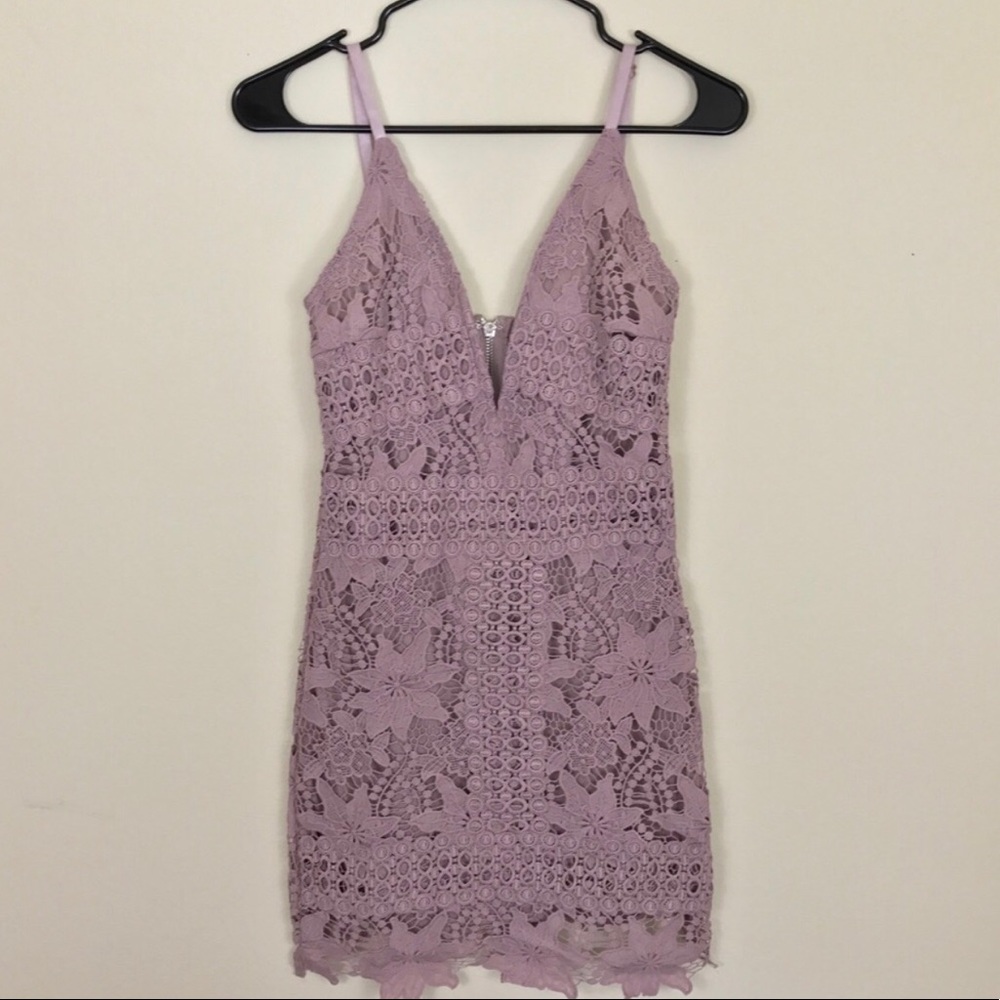 Lace lavender body on dress never worn